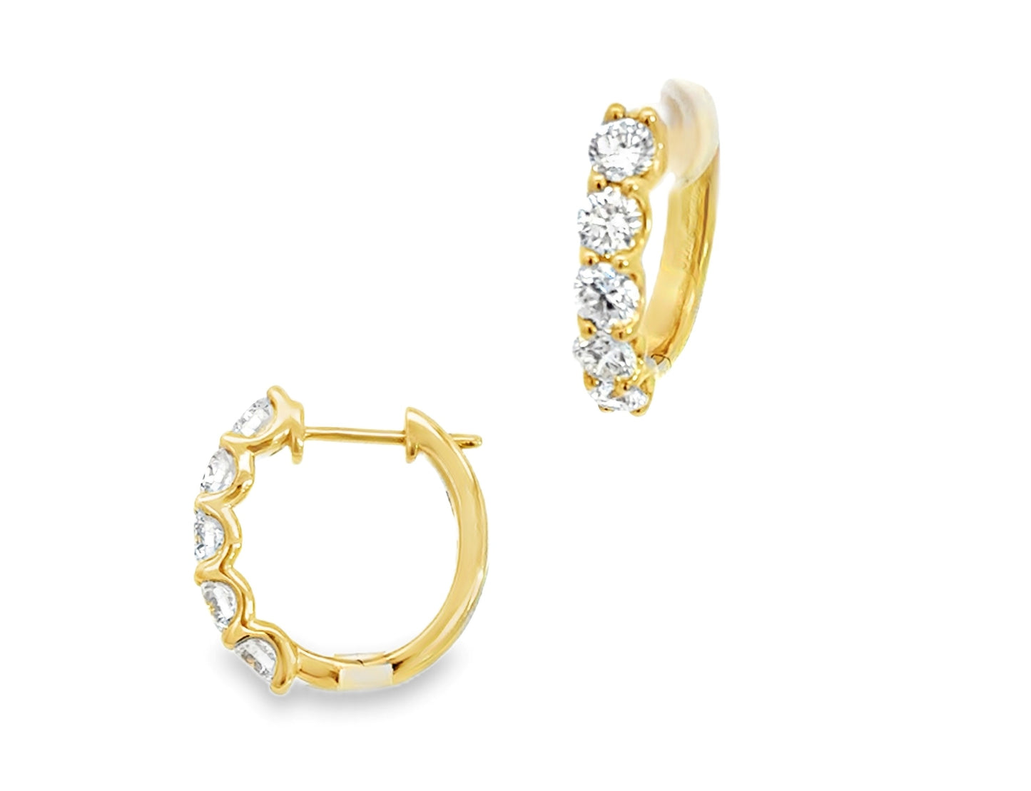 14K Yellow 2tw Lab Grown Diamond Hoops