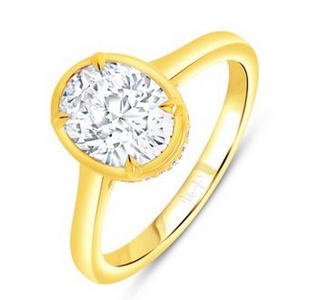 14K Yellow Uneek Alexandria Collection Bezel Engagement Ring