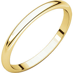 Yellow 14 Karat Half Round Wedding Band Size 7