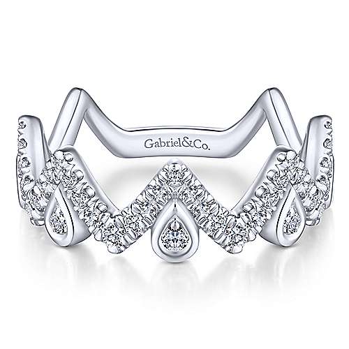 14k White Gold Stackable Ladies Ring
