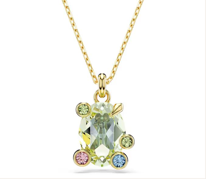 Gema pendant Mixed cuts, Multicolored, Gold-tone plated