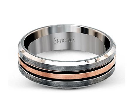 Two-Tone 14 Karat Gentleman Wedding Band Size 10