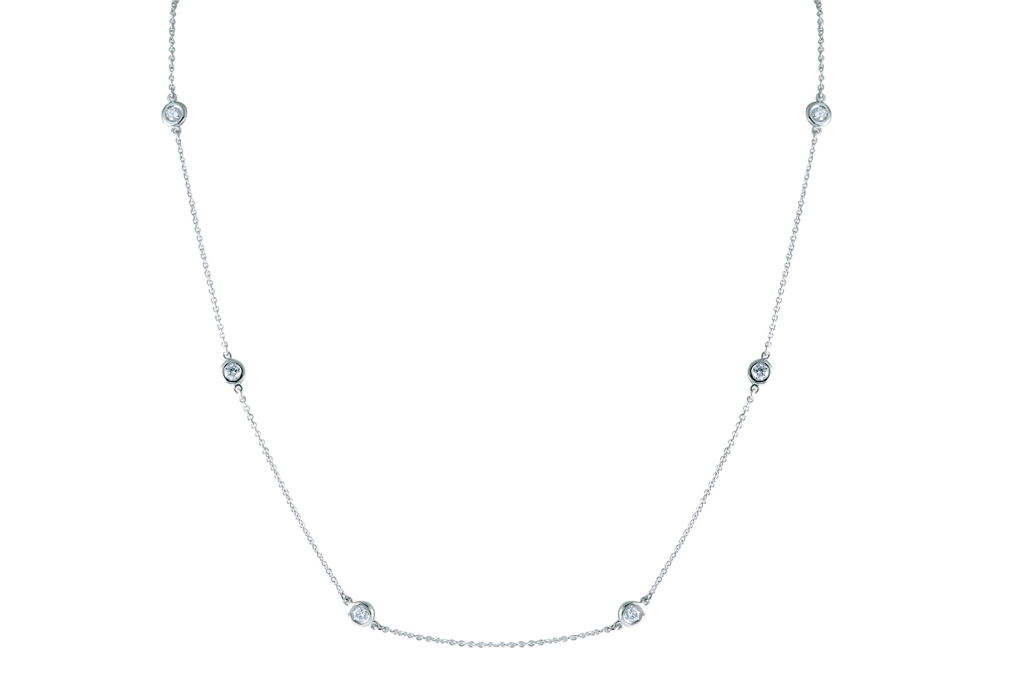 14K White 1/2tw Lab Grown Diamonds by the Yard 18" Chain