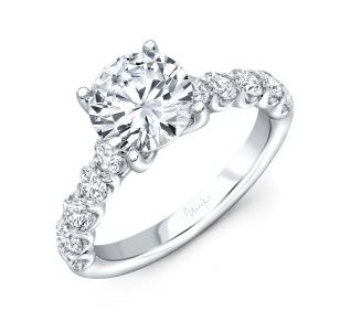 14K White Uneek Timeless Collection Cathedral Round Engagement Ring