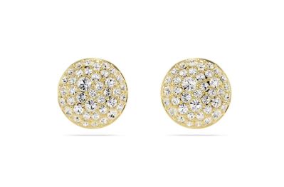 Sublima stud earrings White, Gold-tone plated
