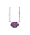 14K White Gold Lab-Grown Alexandrite 18" Necklace
