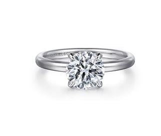14K White Gold Solitaire Ring