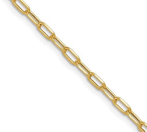 Leslie's 14k 3.0mm Semi-Solid Beveled D/C Paperclip Chain