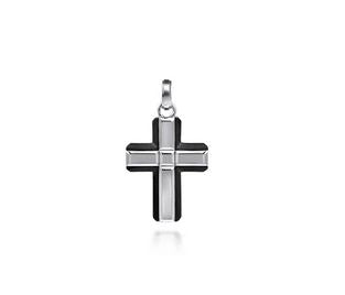925 Sterling Silver and Titanium Cross Pendant