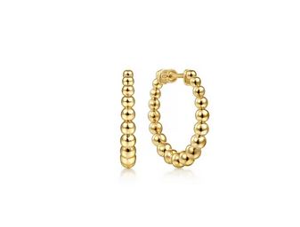 14k Yellow Gold 20mm Bujukan Classic Hoop Earrings