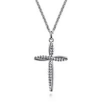 925 Sterling Silver Bujukan Cross Pendant Necklace