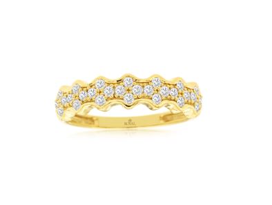 Lady's Yellow 14 Karat Wedding Band With 0.38Tw Round I I1 Diamonds