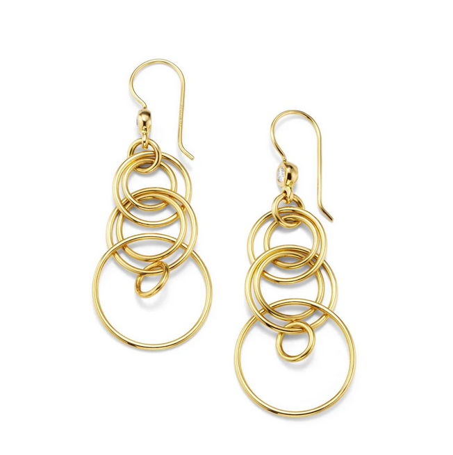 Lady's Yellow 18 Karat Drop Earrings