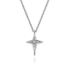 925 Sterling Silver Bujukan Diamond Cross Pendant Necklace