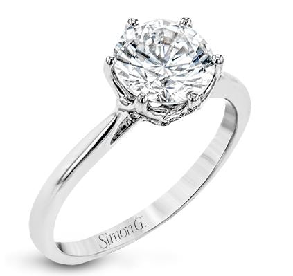 Lady's White Platinum Hidden Halo Ring Size 6.5 Old Key 820866 With 24 = 0.05Tw Round G Vs1 Diamonds