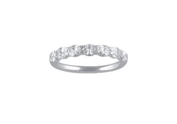 14K White Gold 1cttw 7 Stone Oval East-West Lab Grown Diamond Band