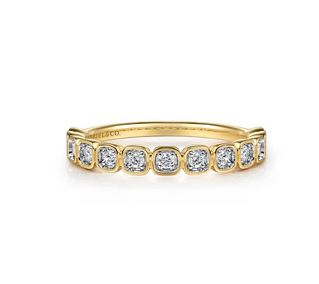 14K Yellow Gold Diamond Stackable Ring