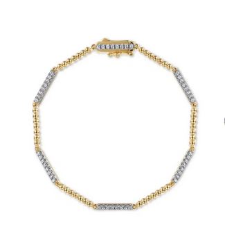 14K Yellow Gold Bujukan Diamond Tennis Bracelet