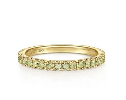 14K Yellow Gold Peridot Stacklable Ring