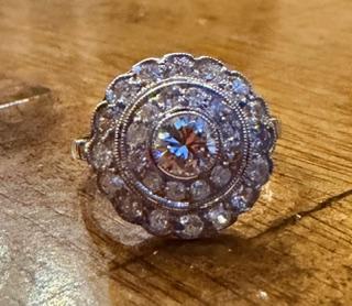 0.30ct (H VS) Round Diamond Platinum Handmade Ring 0.88ct SD