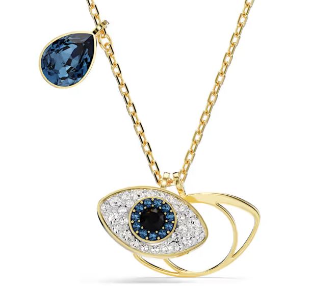 Symbolica pendant Evil eye, Blue, Gold-tone plated
