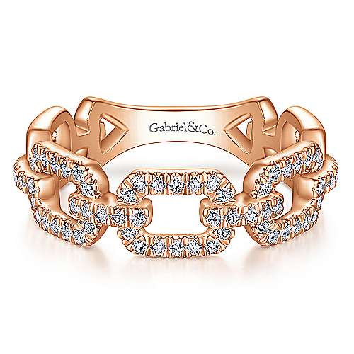 14k Rose Gold Stackable Ladies Ring