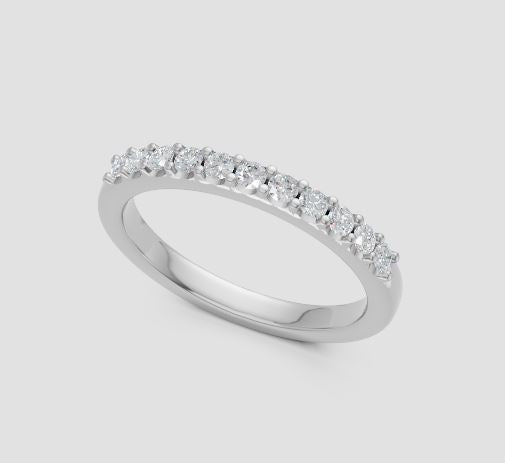 14K White 1/3tw Diamond Prong Band