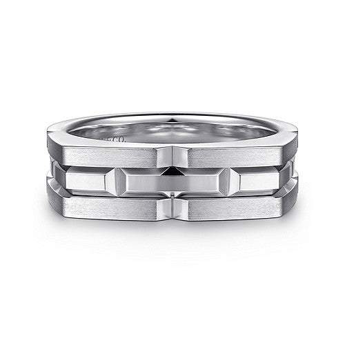 925 Sterling Silver Geometric Men's Ring