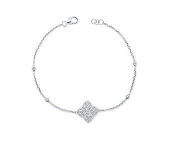 18K White Uneek Botania-Flores Collection Clover Bracelet