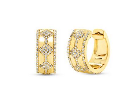 18K Yellow Gold Uneek Alexandria Collection Huggie Earrings