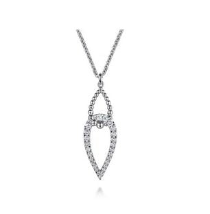 925 Sterling Silver Bujukan and White Sapphire Interlocking Pendant Necklace