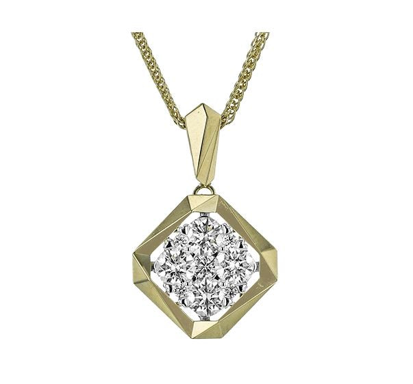 Lady's Two-Tone 18 Karat Drop Pendant Length 18