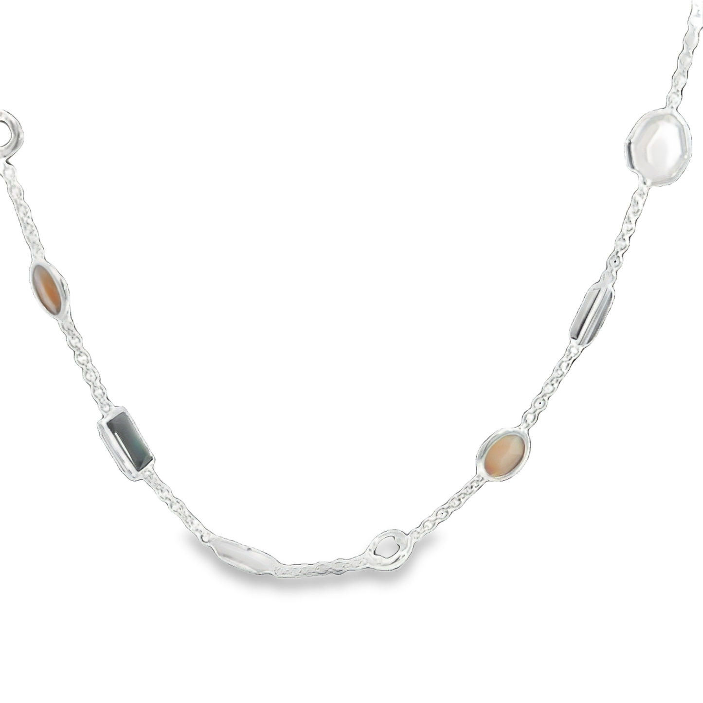 925 Rock Candy® Mixed-Cut Station Necklace in Sabbia 16-18"