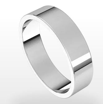 14K White Standard Fit Standard Weight Flat Band