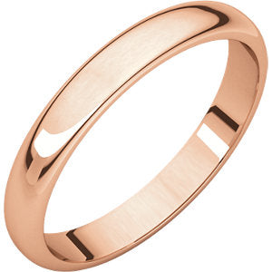 14K Rose 1.5mm Half Round Band