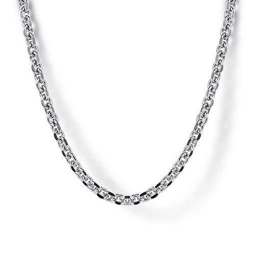 24 Inch 925 Sterling Silver Mens Link Chain Necklace