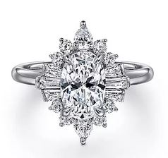 14K White Gold Halo Ring