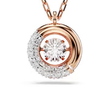 Dextera pendant Round cut, White, Rose gold-tone plated