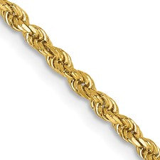 14K 20 inch 2mm Diamond-cut Rope with Lobster Clasp Chain
