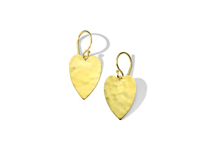 18K Classico Crinklem Medium Size Heart Earrings