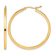 Leslie's 10k 2mm Square Tube Hoop Earrings 40mm