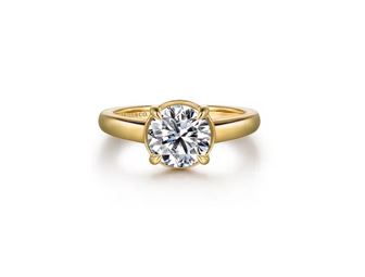 14K Yellow Gold Round Diamond Engagement Ring