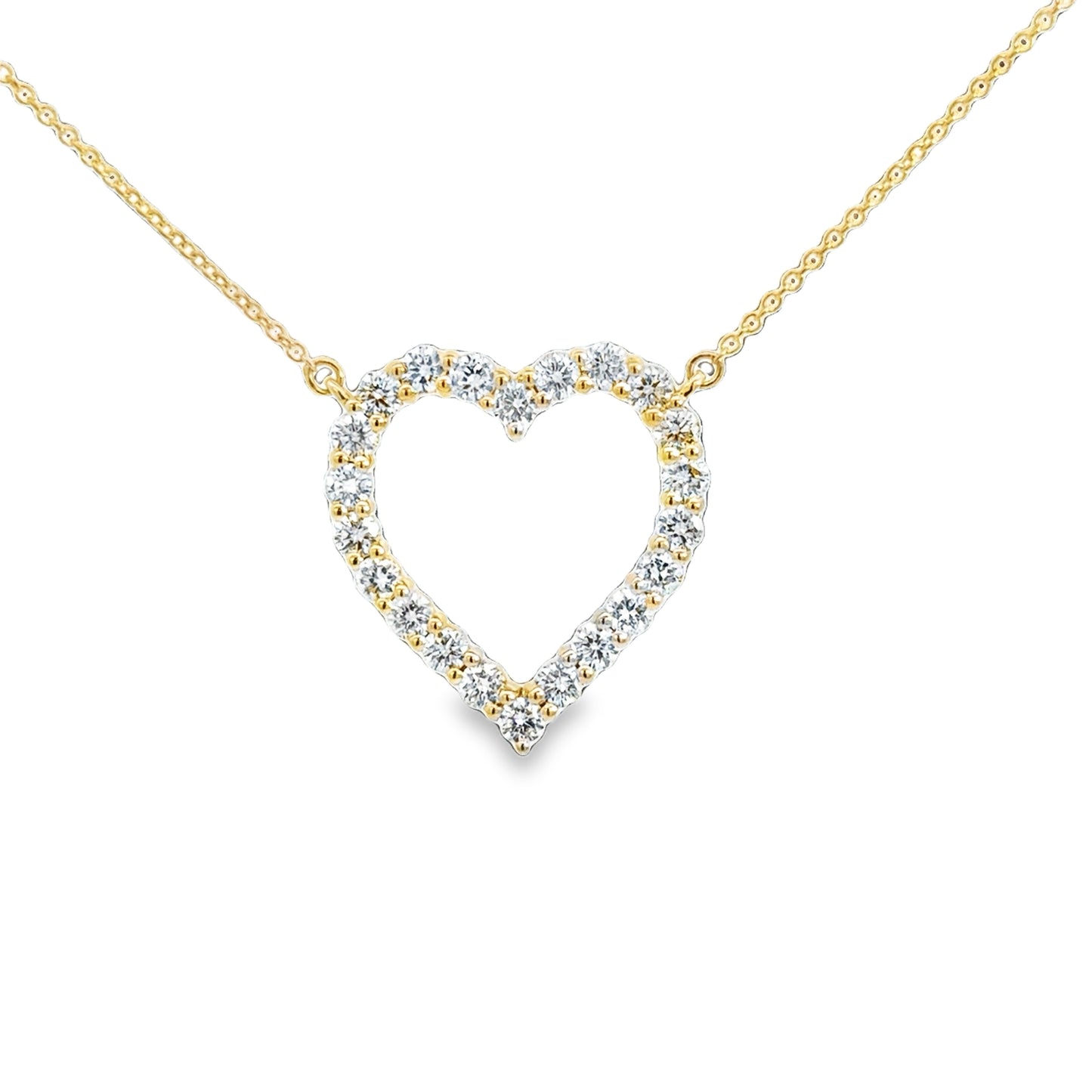 14K Yellow 1cttw Lab Grown Diamond Heart Pendant with 18" Chain