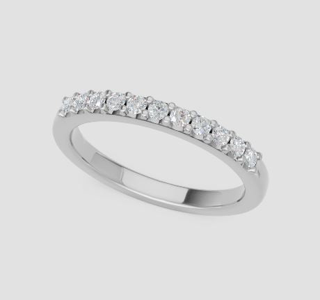 14K White 1/4tw Diamond Prong Ban