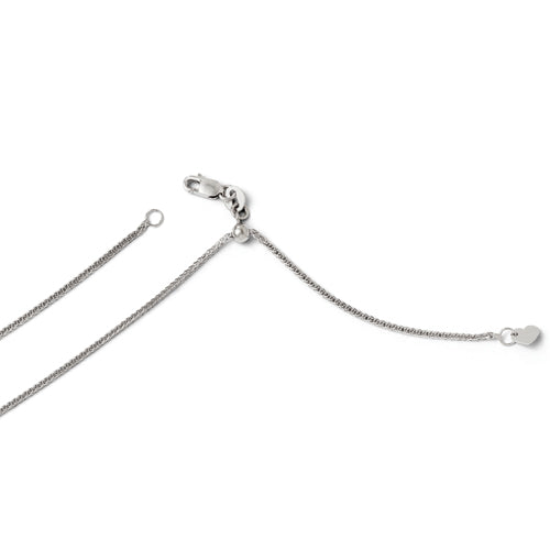 Leslie 14K White Gold 1 mm Adjustable Quadra Wheat