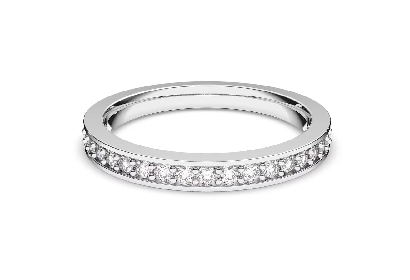 Matrix ring White, Rhodium plated 58