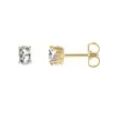 14K Yellow Gold Natural White Sapphire Earrings