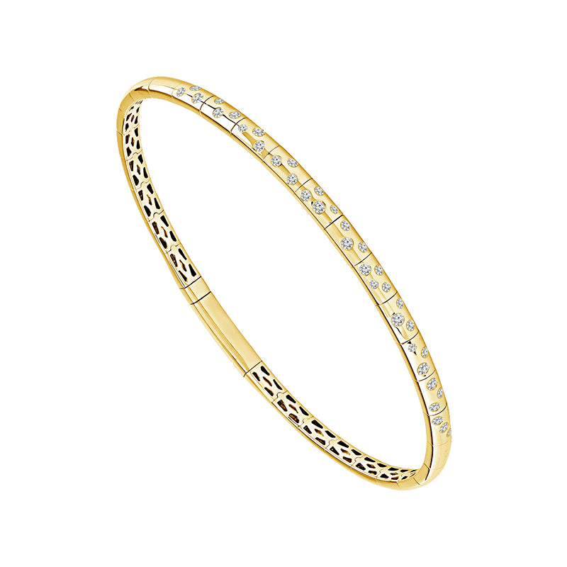 14K White 1/3ct Diamond Flexi Bangle