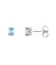 14K White Gold Natural Blue Zircon Earrings