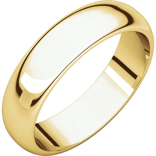 14K Yellow 5mm Half Round Band